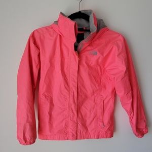North Face kids pink hyvent rain jacket